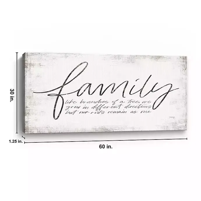 New Kirklands Home Family Branches Canvas Art Print, 60x30 in. White