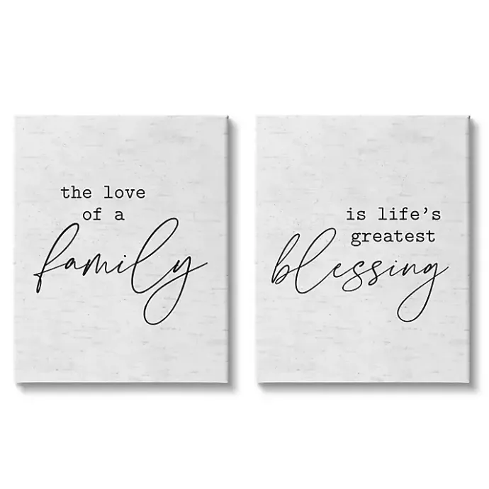Outlet Kirklands Home Family Is Life's Blessing Canvas Prints, Set of 2 White