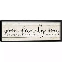 Outlet Kirklands Home Family Thankful Grateful Blessed Wood Wall Plaque Tan