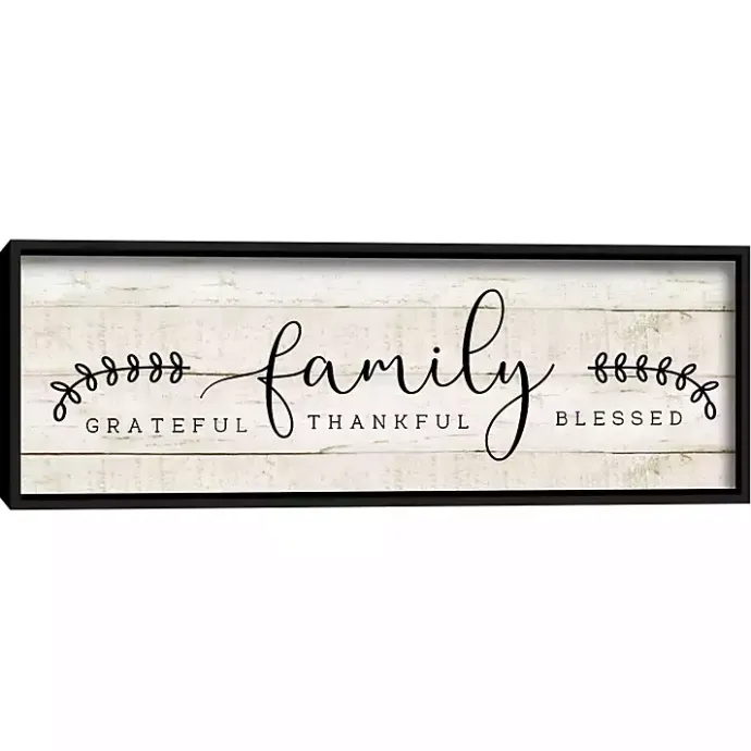 Outlet Kirklands Home Family Thankful Grateful Blessed Wood Wall Plaque Tan
