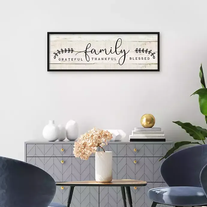 Outlet Kirklands Home Family Thankful Grateful Blessed Wood Wall Plaque Tan