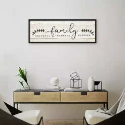 Outlet Kirklands Home Family Thankful Grateful Blessed Wood Wall Plaque Tan