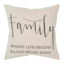 Hot Kirklands Home Family Where Love Never Ends Pillow