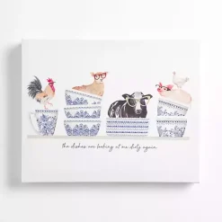 Online Kirklands Home Farm Animal Dishes Canvas Art Print