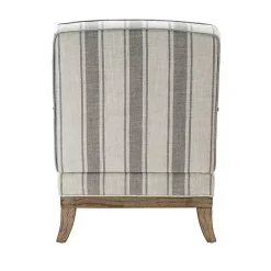 Discount Kirklands Home Farmhouse Gray & Ivory Striped Armchair