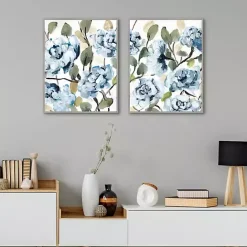 Outlet Kirklands Home Farmhouse Peonies Framed Canvas Prints, Set of 2 Blue