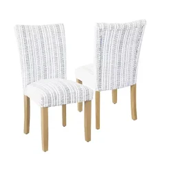 Kirklands Home Farmhouse Stripes Highback Dining Chairs, Set of 2