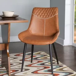 Outlet Kirklands Home Faux Leather Dining Chairs, Set of 2 Brown