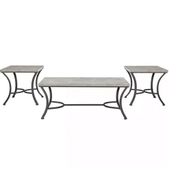 New Kirklands Home Faux Concrete 3-pc. Coffee & Side Table Set Tan