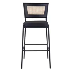 Best Kirklands Home Faux Leather and Rattan Bar Stools, Set of 2