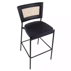 Best Kirklands Home Faux Leather and Rattan Bar Stools, Set of 2