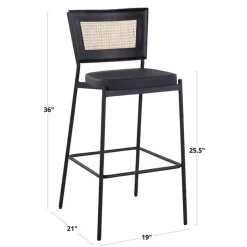 Best Kirklands Home Faux Leather and Rattan Bar Stools, Set of 2