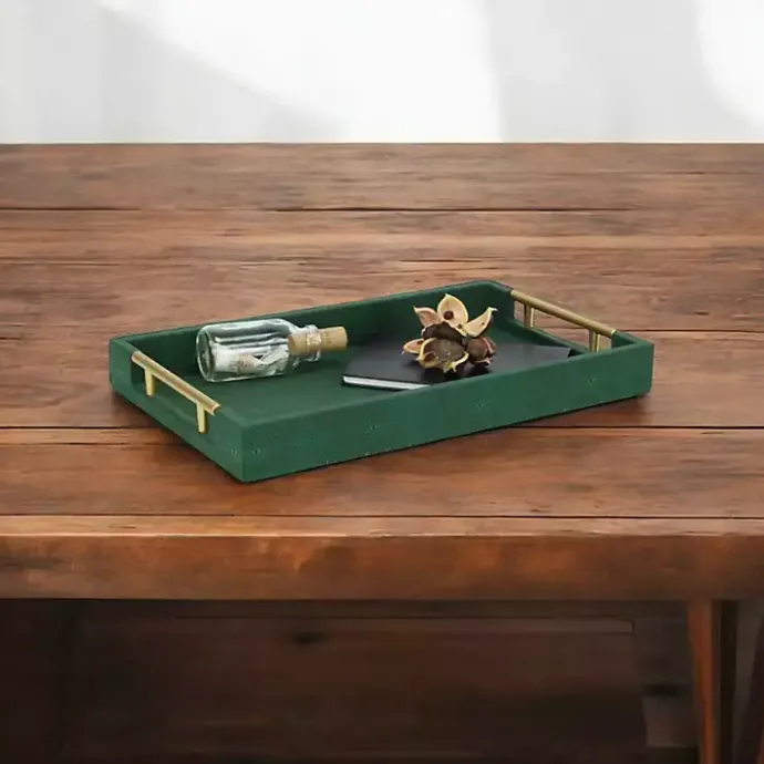 Best Kirklands Home Faux Leather Tray Green