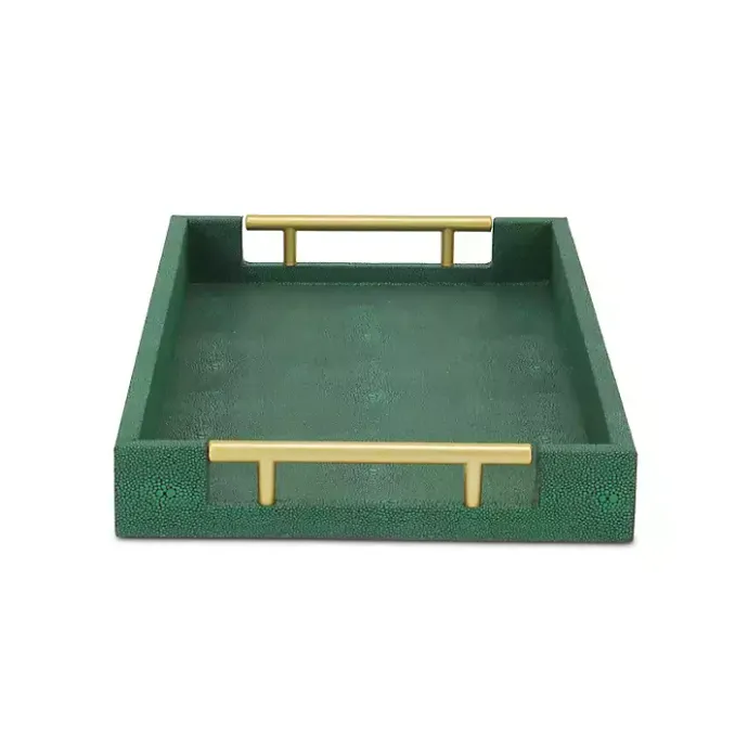 Best Kirklands Home Faux Leather Tray Green