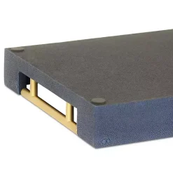 Hot Kirklands Home Faux Leather Navy Tray Blue