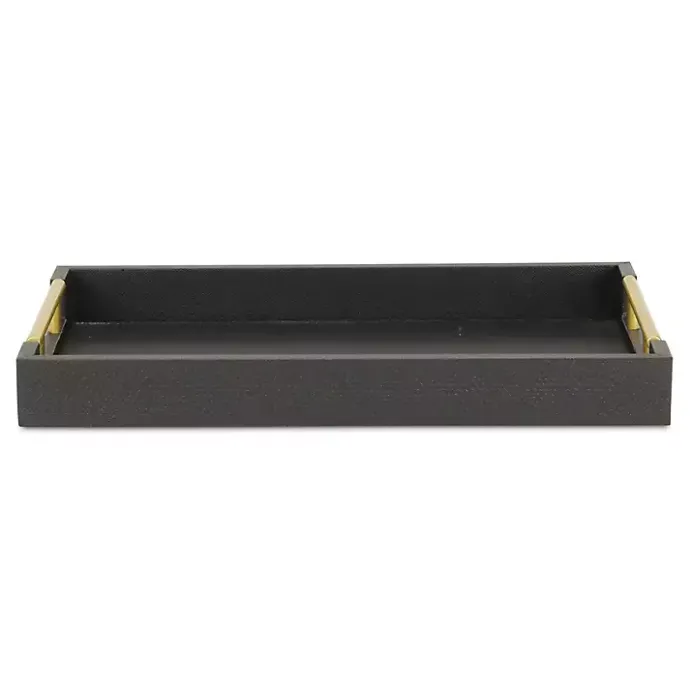 Sale Kirklands Home Faux Leather Snakeskin Tray Black