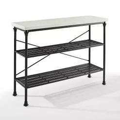 Best Kirklands Home Faux Marble Top 3-Tier Melody Console Table Black