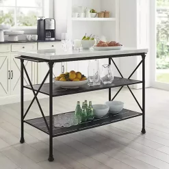 Sale Kirklands Home Faux Marble Top 3-Tier Melody Kitchen Island