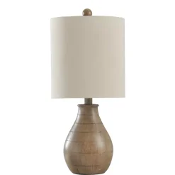 Sale Kirklands Home Faux Wood Accent Table Lamp White