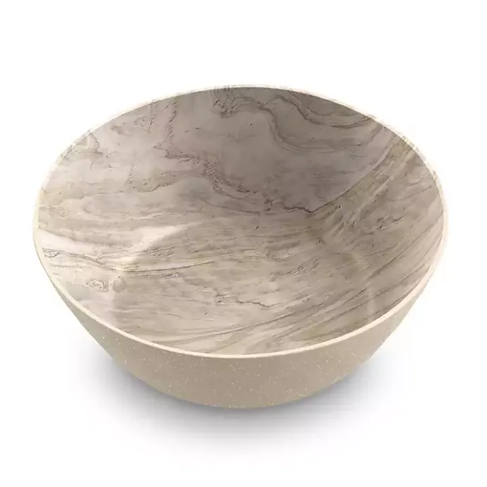 Clearance Kirklands Home Faux Wood Melamine Low Bowls, Set of 6 Tan