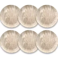 Clearance Kirklands Home Faux Wood Melamine Salad Plates, Set of 6 Tan