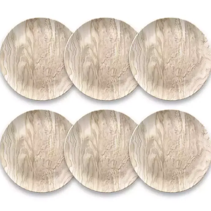 Clearance Kirklands Home Faux Wood Melamine Salad Plates, Set of 6 Tan