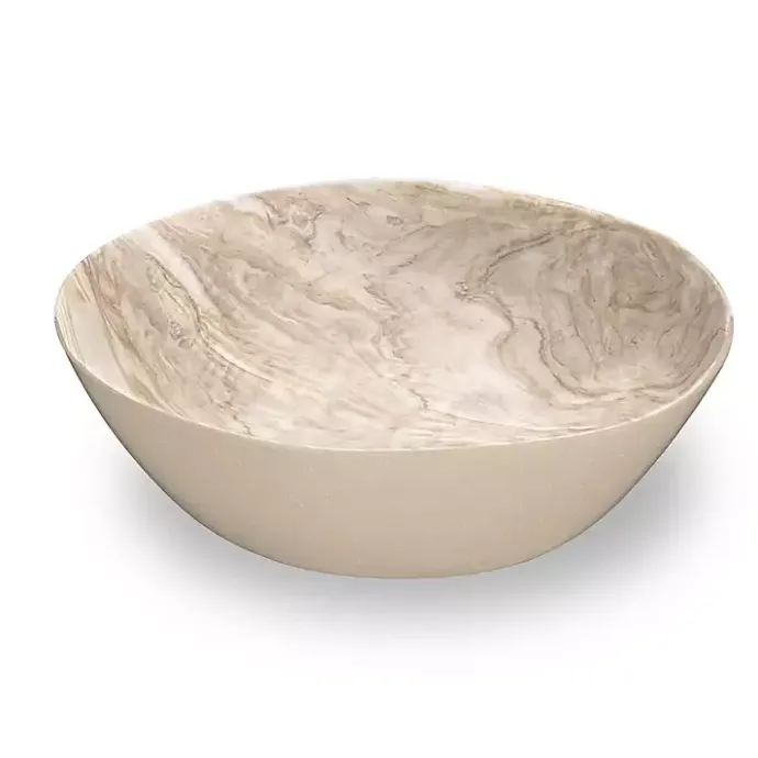 Clearance Kirklands Home Faux Wood Melamine Serving Bowl Tan