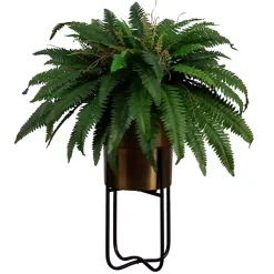 Sale Kirklands Home Fern in Gold Metal Planter Green