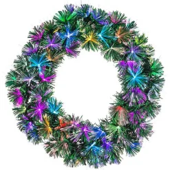 Outlet Kirklands Home Fiber Optic Color Changing Christmas Wreath Green