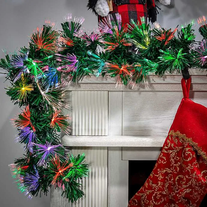 New Kirklands Home Fiber Optic Color Changing Christmas Garland Green