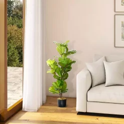 Best Kirklands Home Fiddle Leaf Fig Tree in Black Pot, 4 ft.