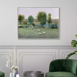 Discount Kirklands Home Field of Sheep Framed Canvas Art Print Green