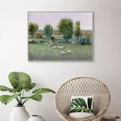Discount Kirklands Home Field of Sheep Framed Canvas Art Print Green