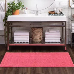 Online Kirklands Home Fiesta Plush Reversible Cotton Bath Mat, 60 in. Pink