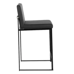 Hot Kirklands Home Fiji Faux Leather Counter Stools, Set of 3 Black