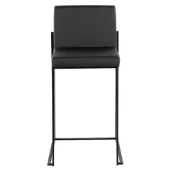 Hot Kirklands Home Fiji Faux Leather Counter Stools, Set of 3 Black