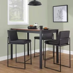 Hot Kirklands Home Fiji Faux Leather Counter Stools, Set of 3 Black