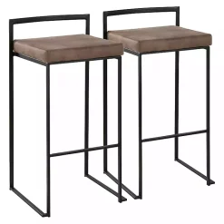 Outlet Kirklands Home Fiji Stackable Bar Stools, Set of 2 Brown