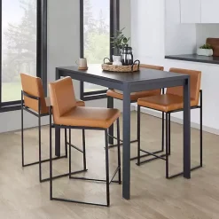 Clearance Kirklands Home Fiji Camel Faux Leather Counter Stools, Set of 2 Tan