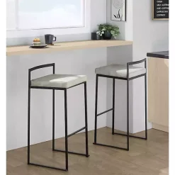 Online Kirklands Home Fiji Stackable Bar Stools, Set of 2 Gray