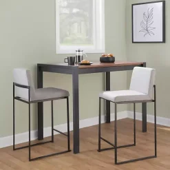 Discount Kirklands Home Fiji Upholstered Counter Stools, Set of 3 Gray