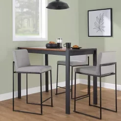 Discount Kirklands Home Fiji Upholstered Counter Stools, Set of 3 Gray