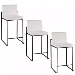 New Kirklands Home Fiji Velvet Counter Stools, Set of 3 White