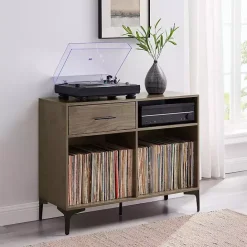 Discount Kirklands Home Finn Record Storage Media Cabinet Brown