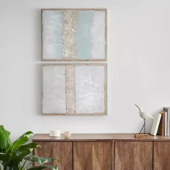 Kirklands Home Flatland Glitter Canvas Art Prints, Set of 2 Multi