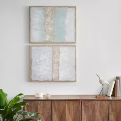 Kirklands Home Flatland Glitter Canvas Art Prints, Set of 2 Multi