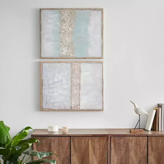 Kirklands Home Flatland Glitter Canvas Art Prints, Set of 2 Multi