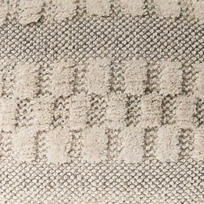 Hot Kirklands Home Flatweave Tufted Checker Wool Pouf