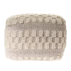 Hot Kirklands Home Flatweave Tufted Checker Wool Pouf
