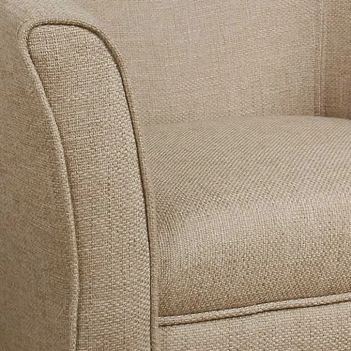 New Kirklands Home Flax Brown Modern Barrel Accent Chair Tan